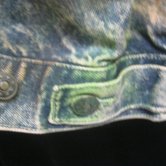Vintage 80s AIRBRUSH Acid Wash Denim Jean Jacket - Picture 7 of 7
